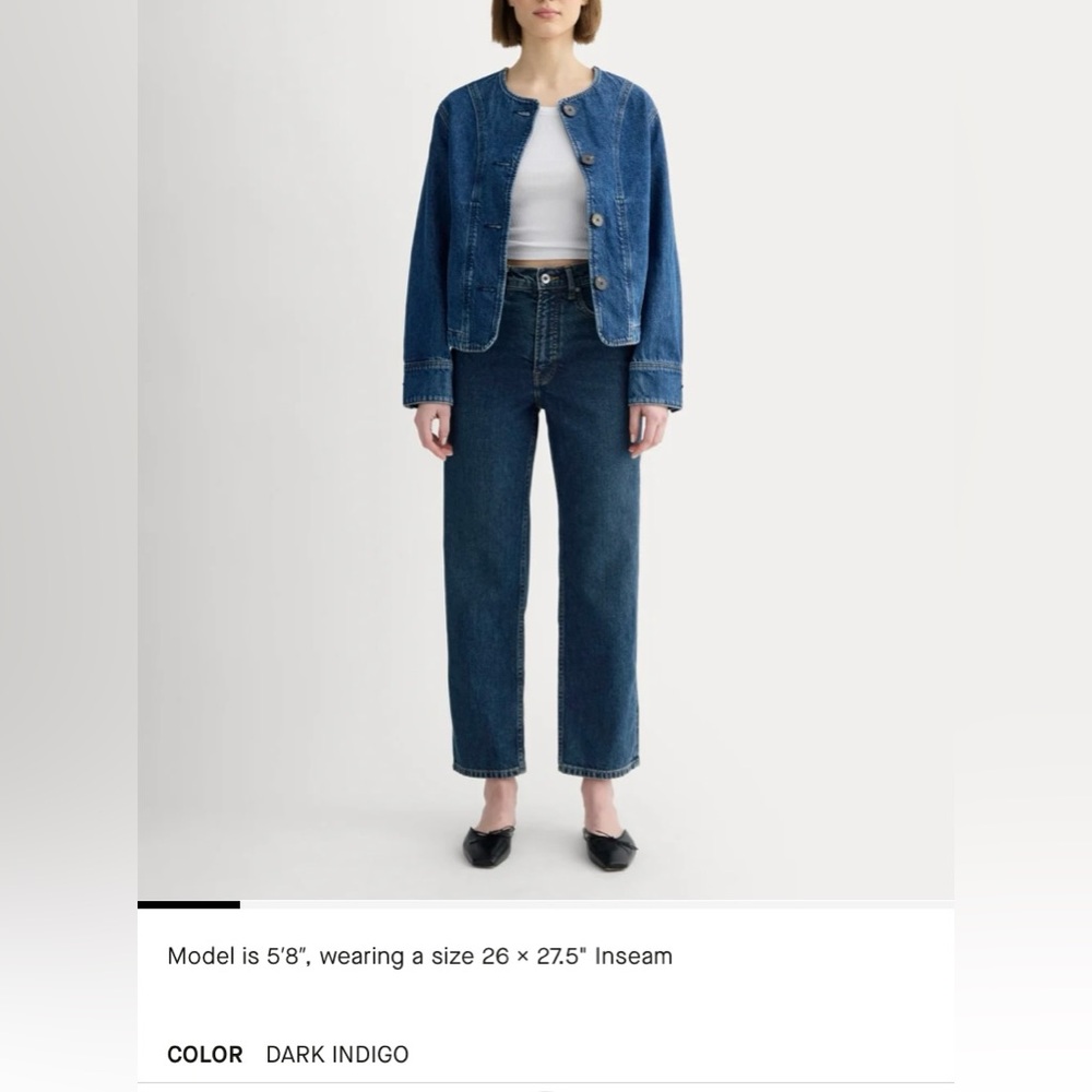 Everlane Way High Jean, Dark Indigo, sz 27 R